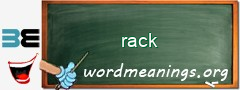 WordMeaning blackboard for rack